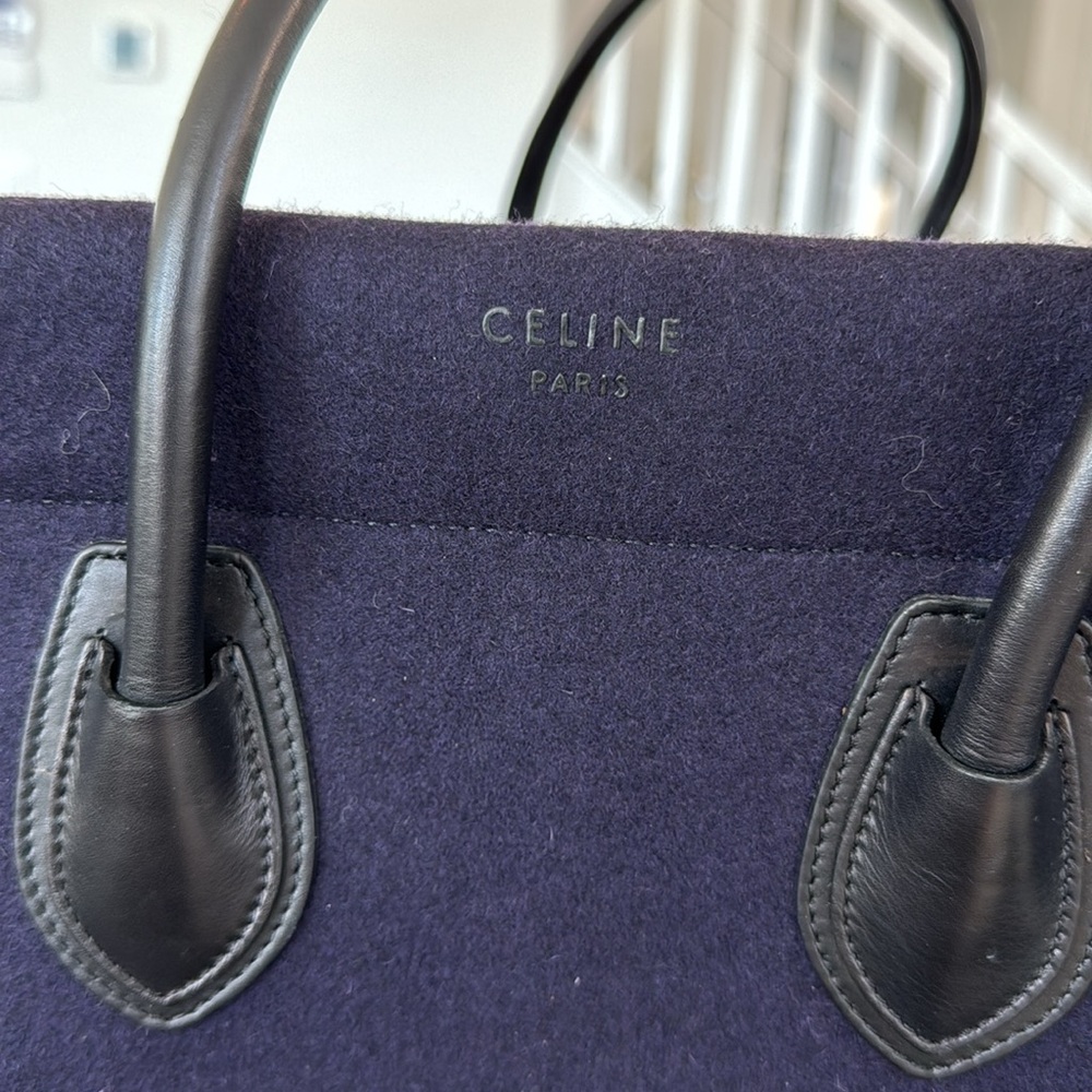 Celine phoebe Philo Phantom Bag Medium in blue/purple felt - Picture 3 of 11